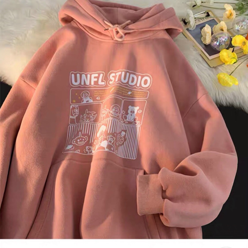 Áo Hoodie Nam Nữ STUDIO Form Rộng Unisex, Áo Hôdie Nữ Form Rộng Tay Phồng Nhiều Màu.