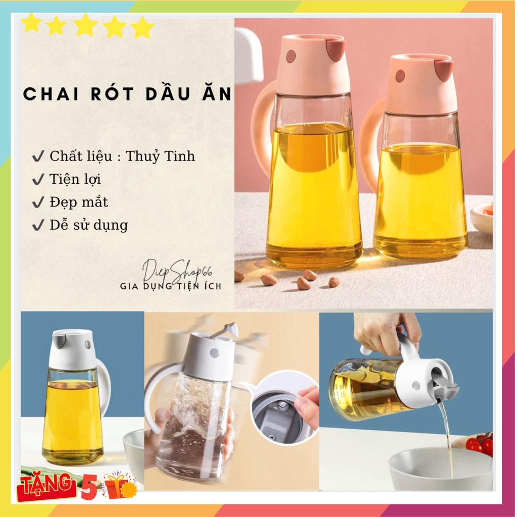 Chai rót dầu ăn ⭐️FREESHIP⭐️Chai đựng dầu ăn -có vòi rót chất liệu thuỷ tinh an toàn tiện lợi hàng cao cấp 0016