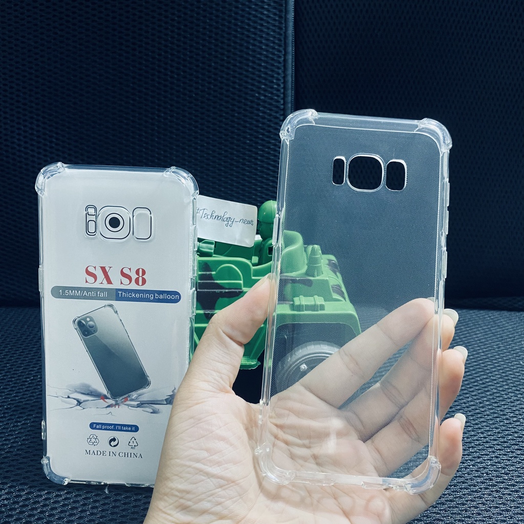 Ốp lưng chống sốc Samsung Galaxy S8 loại dẻo dày trong suốt cao cấp bo 4 góc chống va đập