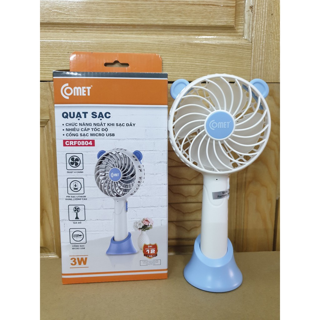 Quạt sạc cầm tay cao cấp CRF0804 Comet Hàng chính hãng