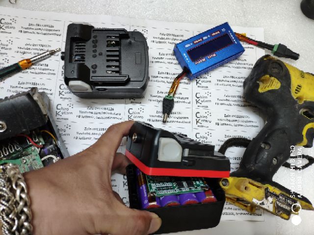 Miếng nâng chiều cao cho hộp pin Hitachi 14.4V vỏ TÀU, và zin độ sang mạch 4s30A đa năng