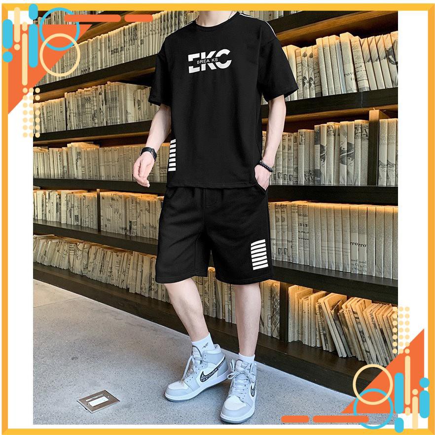 Quần áo hè nam cotton, áo thun cộc tay, áo phông quần đùi thoáng mát, chất liệu cotton mát mẻ, bền vải đẹp màu đen xanh | BigBuy360 - bigbuy360.vn