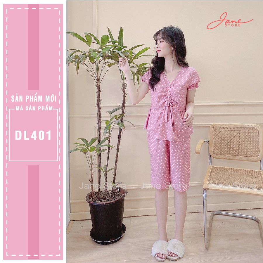 [Mã WAPUSH hoàn 12% xu đơn 99k] Bộ đũi lửng chấm bi JANE màu hồng DL401 | BigBuy360 - bigbuy360.vn