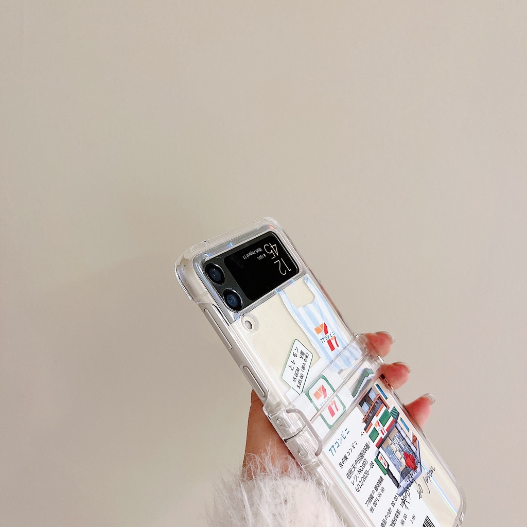 Ốp Điện Thoại PC Cứng Trong Suốt Họa Tiết Hoạt Hình Chống Sốc Sáng Tạo Cho Samsung Galaxy Z Flip 3 5G