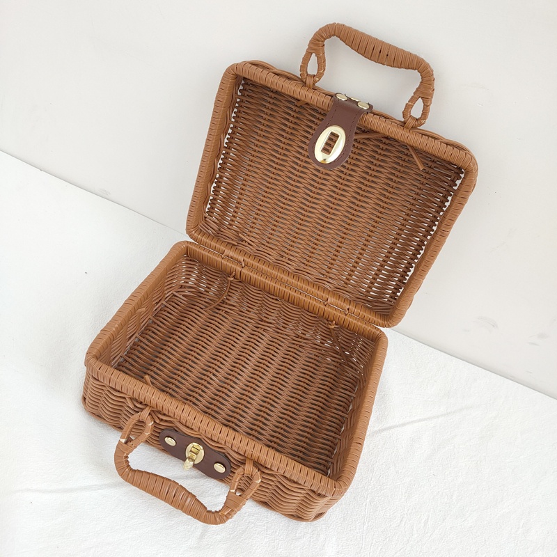 GIỎ GIẢ MÂY RETRO PHỤ KIỆN GIÃ NGOẠI, CHỤP HÌNH CỰC XINH