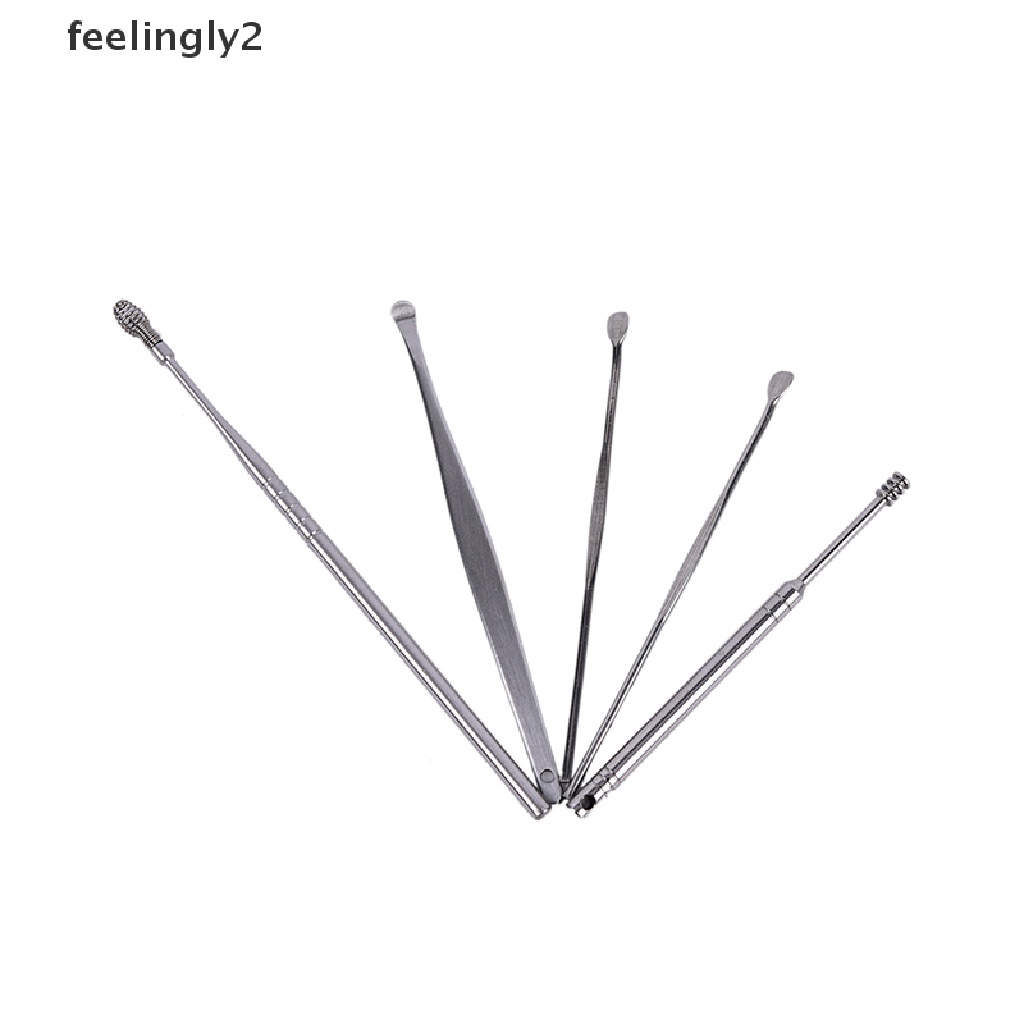 [Hàng mới về] Set 5 dụng cụ lấy ráy tai bằng thép không gỉ