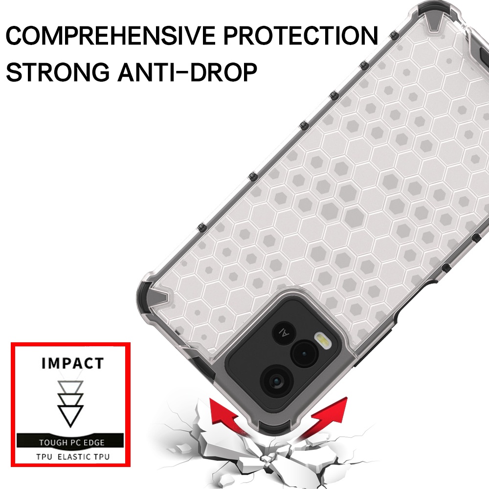 Ốp Điện Thoại PC Cứng Chống Sốc Họa Tiết Tổ Ong Trong Suốt Cho Vivo Y20 Y20i Y20s G Y21 Y73