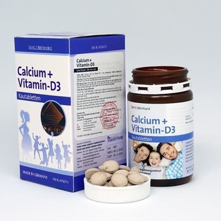 Calcium vitamin d3 – viên nhai socola canxi đức