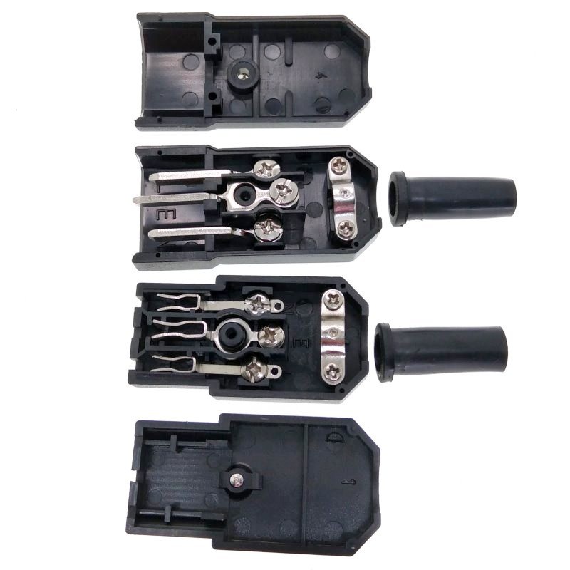Bộ 2 Phích Cắm Điện 3 Chấu AC 10A 250V IEC Phích Cắm Thẳng Tiện Dụng