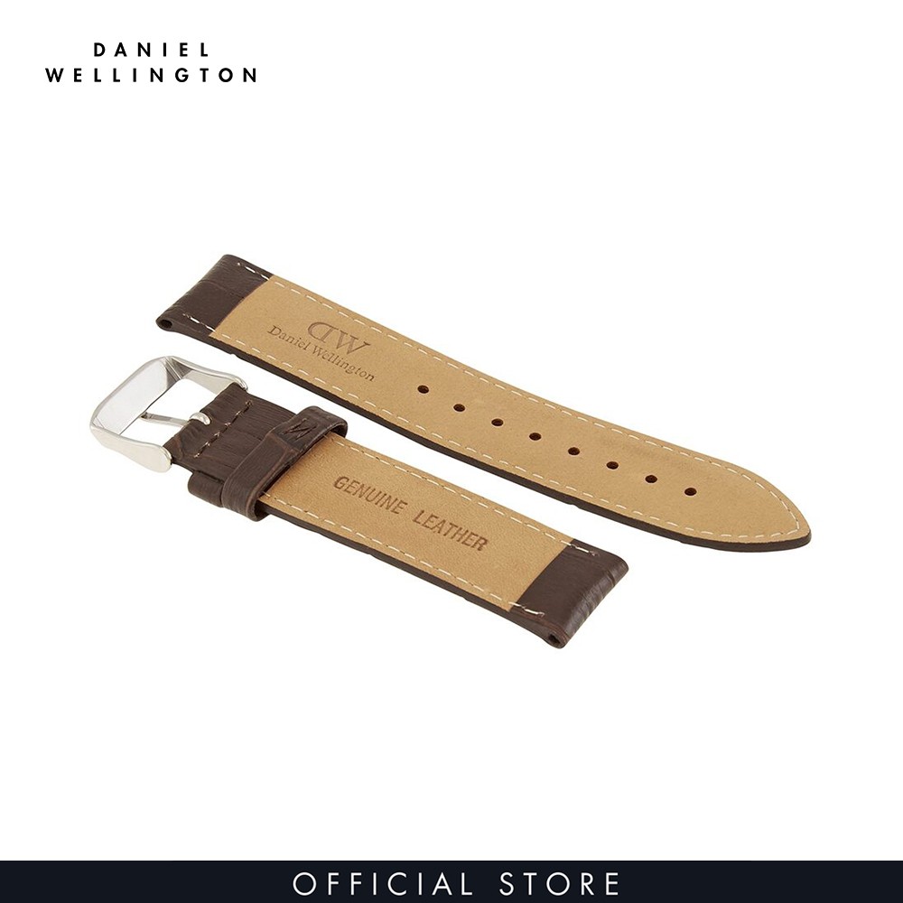 Dây da đồng hồ Daniel Wellington 20mm khóa màu bạc - Cho đồng hồ Classic 40mm