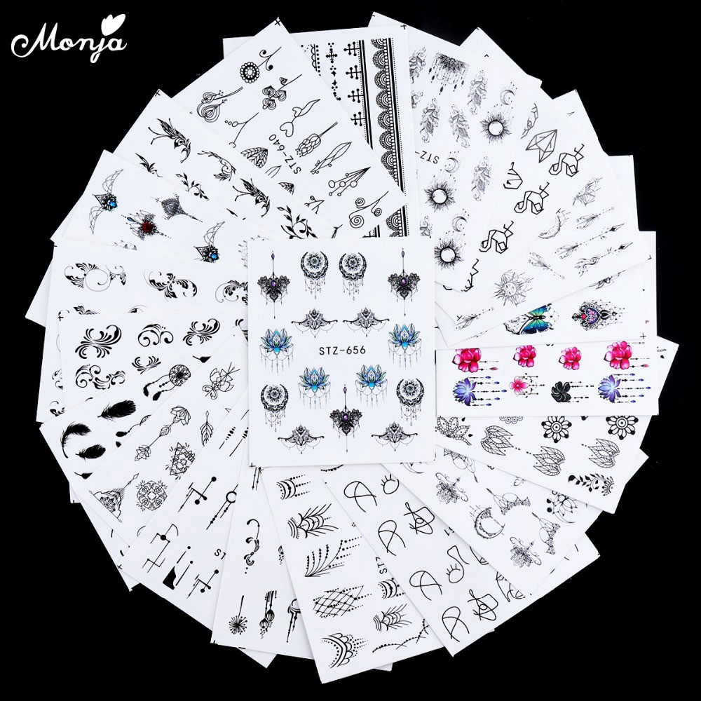 Bộ 24 miếng decal nước dán móng nghệ thuật DIY