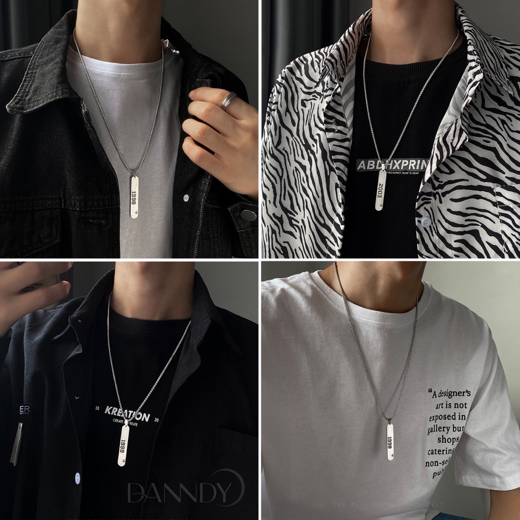 Mặt Dây Chuyền Nam Cá Tính. Vòng Cổ Năm Sinh Unisex. Dây Chuyền Năm Sinh Thép Titan Không Gỉ