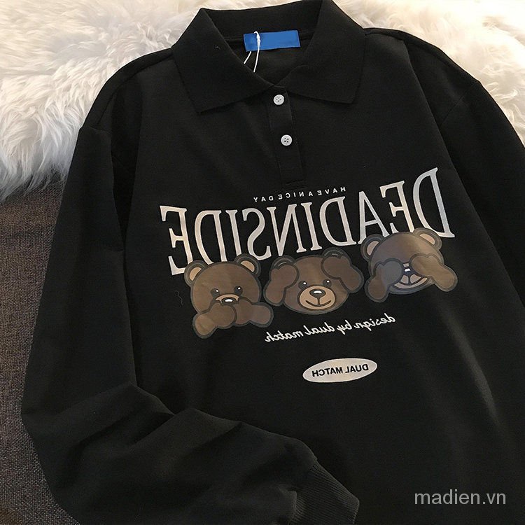 Áo Sweater Dáng Rộng Cổ Polo Có Size Lớn 200 Thời Trang Xuân Thu Dành Cho Nữ | BigBuy360 - bigbuy360.vn