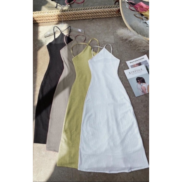 Đầm ôm body cổ yếm from dài chất vải Xốp dày dặn, xịn sò, Hót Hít cam kết hàng y hình