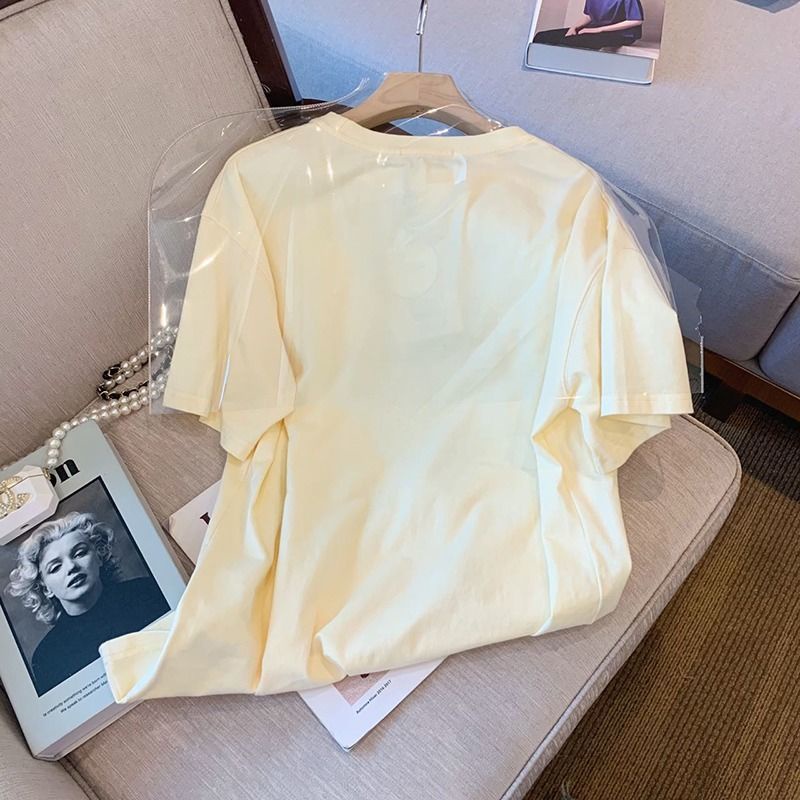 Áo Thun Ngắn Tay Cổ Tròn Dáng Rộng In Họa Tiết Thời Trang Mùa Hè Mới Cho Nữ