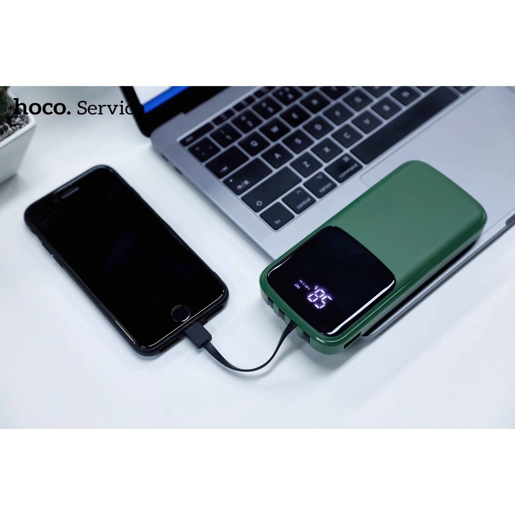 ✙❀Sạc dự phòng đa năng mini 10000mah 20000mah  Hoco DB07 CJ5A sẵn dây tiện lợi lightning type micro - hàng chính hãng