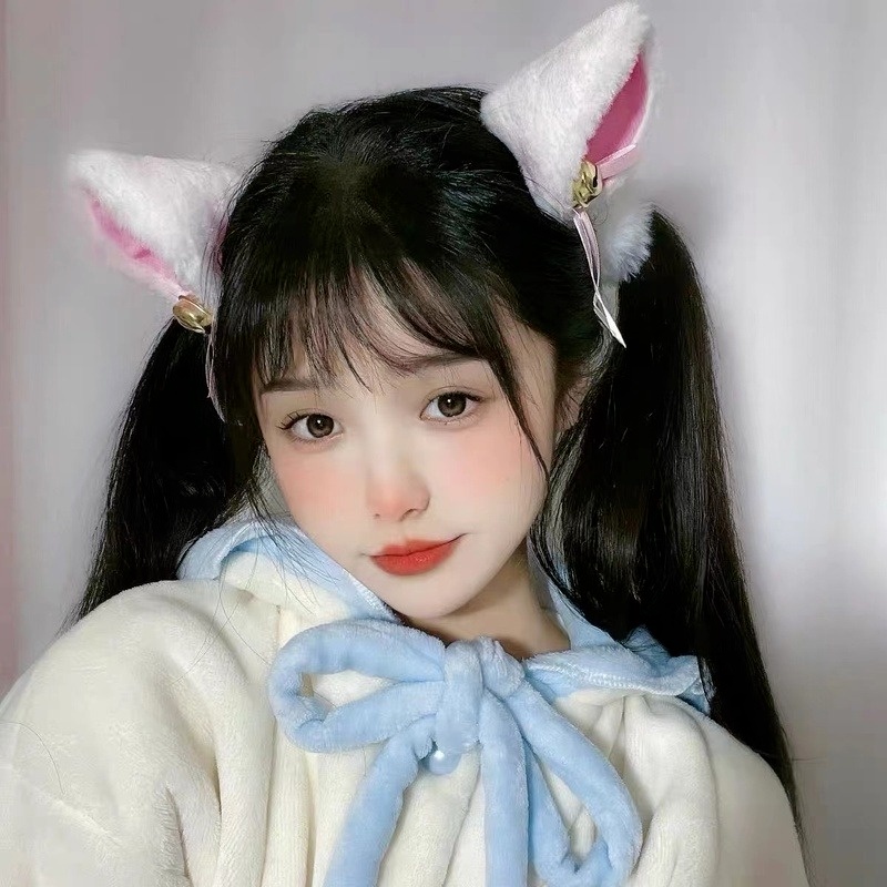 Cài tóc hình tai mèo vải lông nhung nhiều màu dễ thương