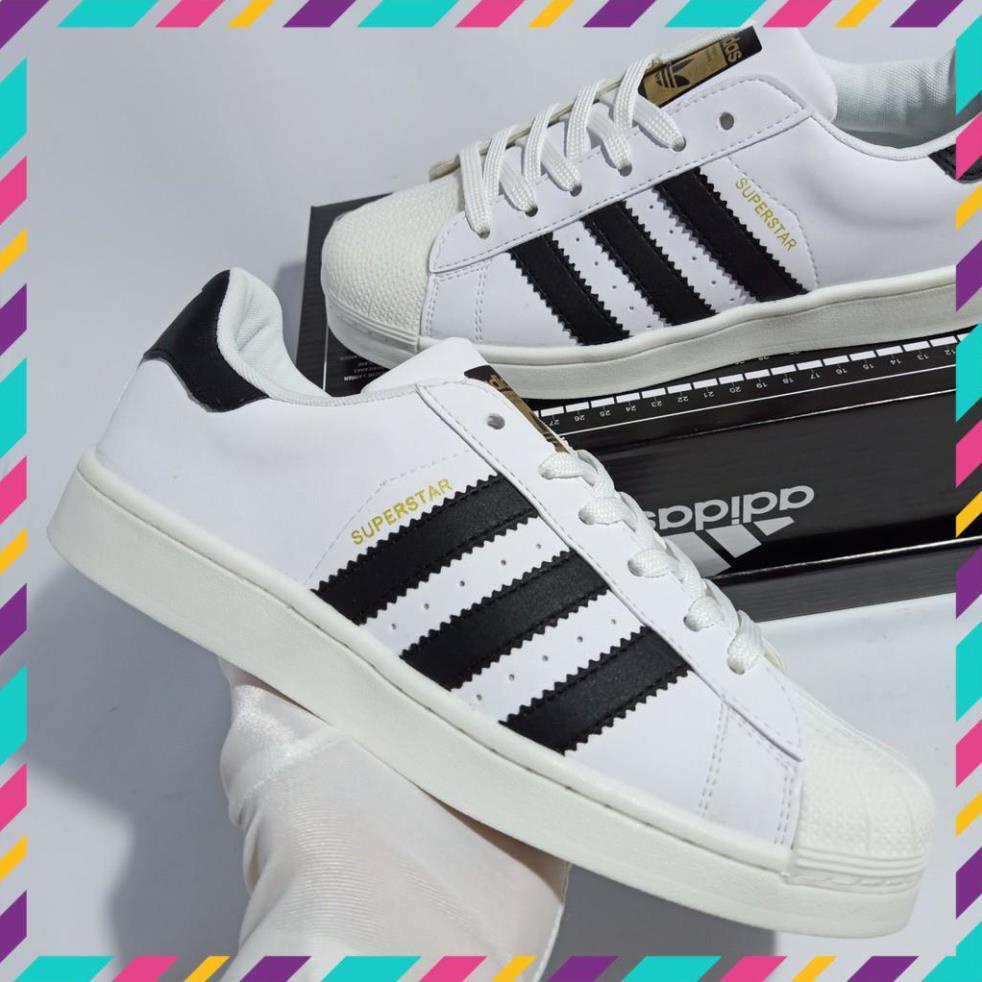 Giày Sneaker Nam Nữ Trắng Adidas Super Star Mũi Sò 3 Vạch Siêu Đẹp Full Size Nam Nữ [CHUẨN 11 - FULL BILL BOX]