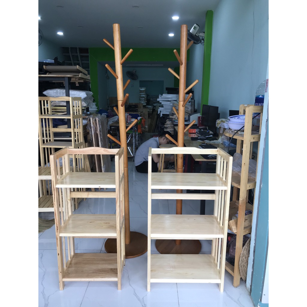 Kệ Sách, Kệ Gỗ Tự Nhiên 3 Tầng