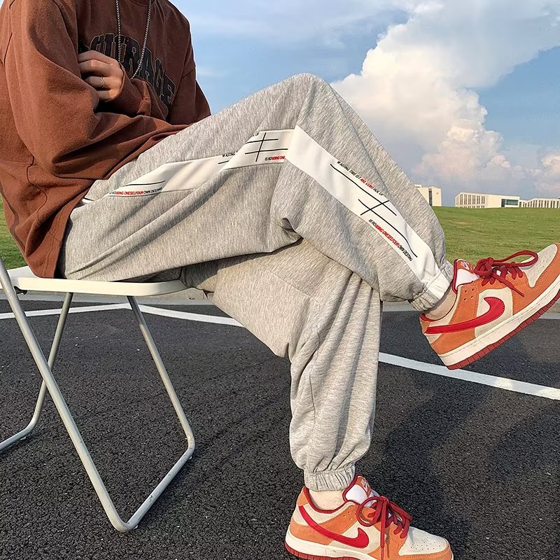 Quần Dài Dáng Rộng Lưng Thun Co Giãn Tốt Cỡ Lớn M-3XL Phong Cách Hip Hop Hàn Quốc Thời Trang Cho Nam