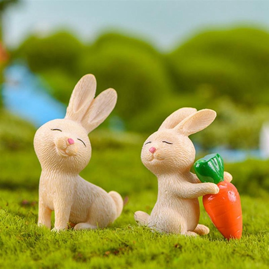 Đồ trang trí Thỏ Bunny Mini Dễ Thương Dùng Trang Trí Tiểu Cảnh DIY