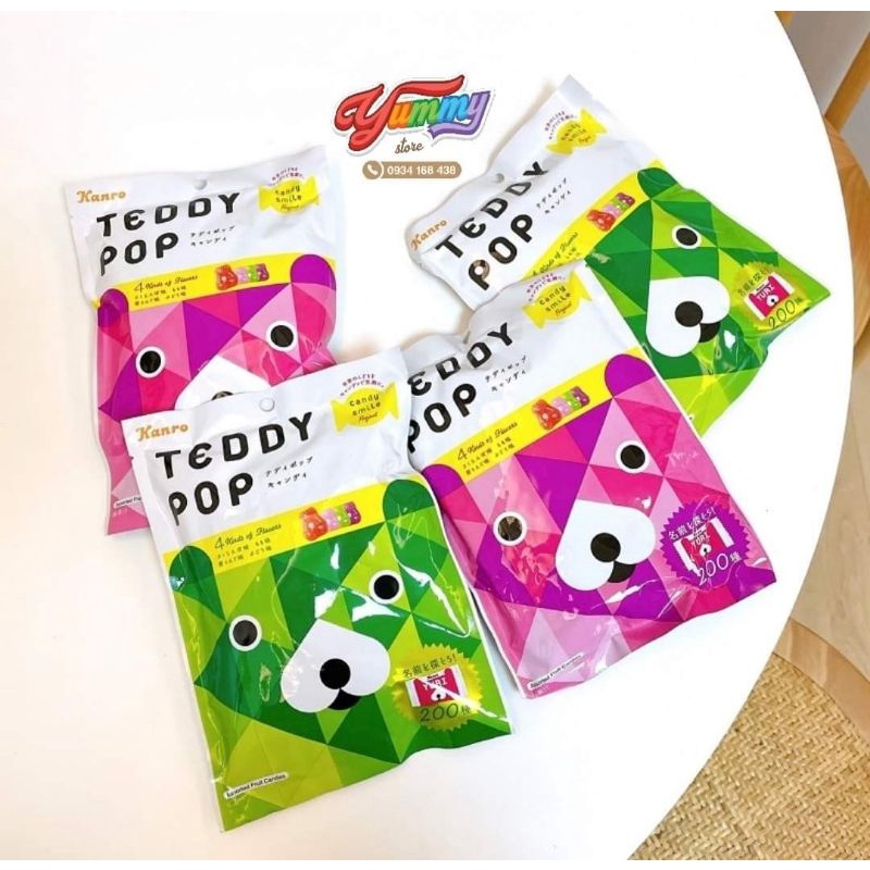 Kẹo Trái Cây Teddy Pop Kanro