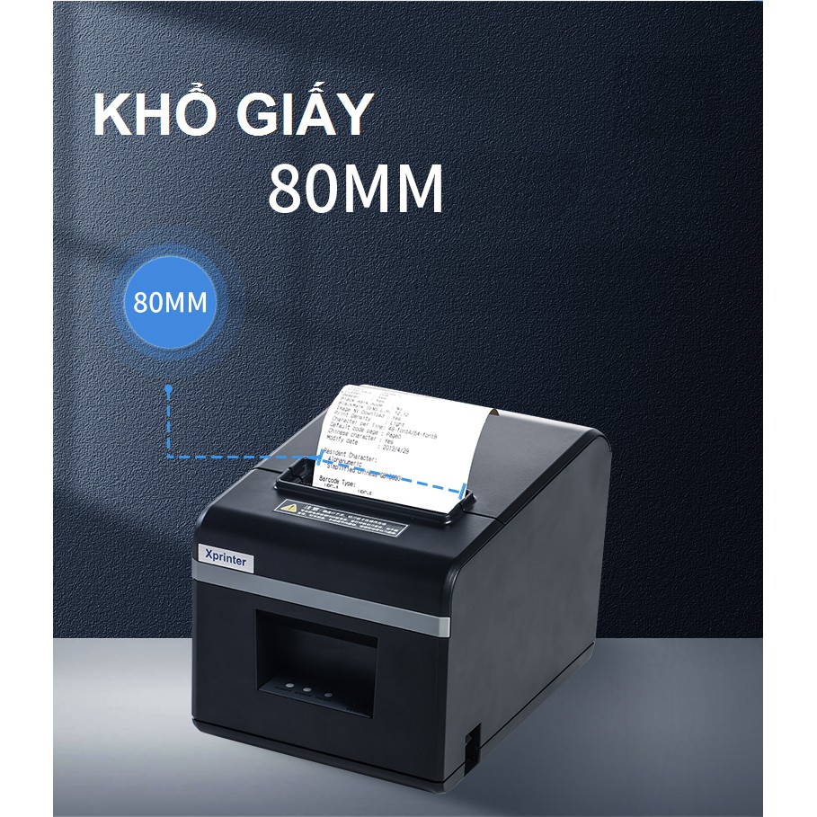 Máy in hóa đơn XPrinter XP-N160II (khổ 80mm, in nhiệt) - Tùy chọn cổng