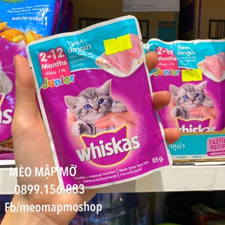 WHISKAS Pate CHO MÈO CON 2-12 tháng VỊ CÁ NGỪ VÀ VỊ CÁ THU