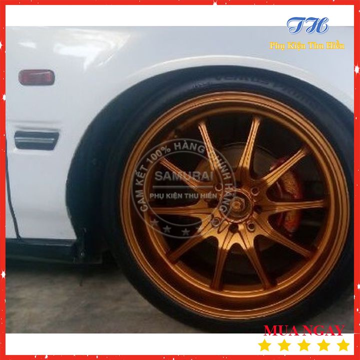 Combo 3 ChaI Sơn Samurai Màu Vàng Đồng Chính Hãng Gồm:  UCH210 - EP41 - K1K - P800 ( Kèm Giấy Nhám )