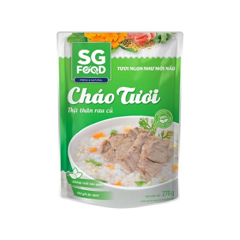 Cháo Tươi SG Food Cho Bé Ăn Dặm Bổ Dưỡng 240g, Cháo Ăn Liền