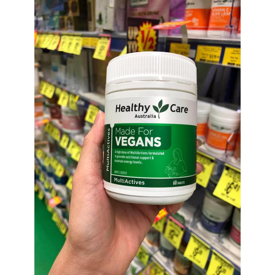 (Thanh lý hạn T11/22) Bill Úc - Healthy_Care_Multi_Actives_Made_for_Vegans_60_viên_dành_cho_người_ăn_chay