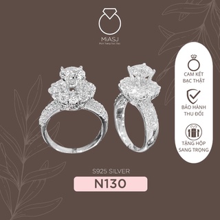 Nhẫn nữ bạc ý S925 đá hột CZ cao cấp miễn phí xi kim Mã N130 | Mi.A Trang sức bạc