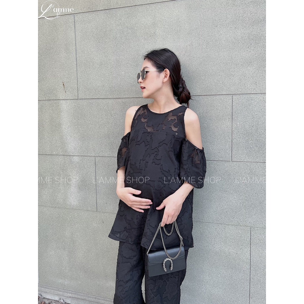 Set bầu Maya chất tơ mềm họa tiết hoa siêu sang chảnh cho chị em diện đi làm by LAMME