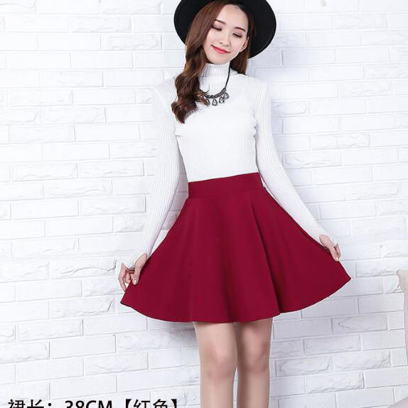 【Pockets】 A-line skirt for autumn and winter, new high-back puffy pleated skirt, anti-glare culottes | BigBuy360 - bigbuy360.vn