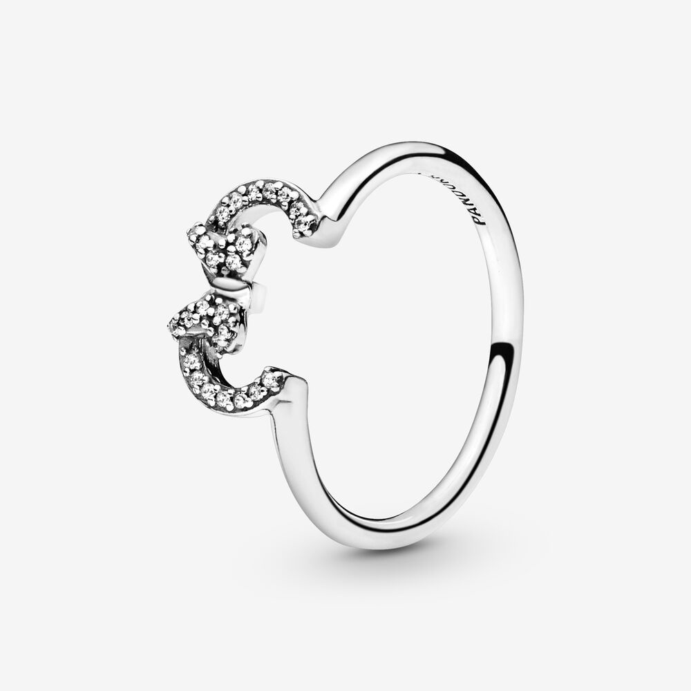 DISNEY Pandora Nhẫn Bạc 925 Xếp Hình Tai Chuột Mickey / Minnie Dễ Thương