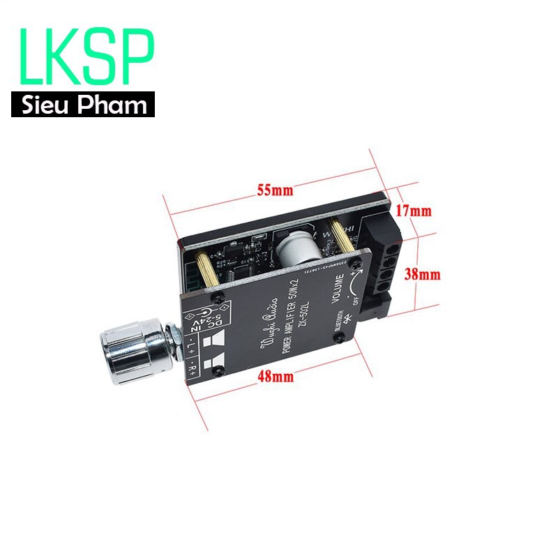 Mạch Khuếch Đại Âm Thanh Bluetooth 5.0 2*50W ZK-502L