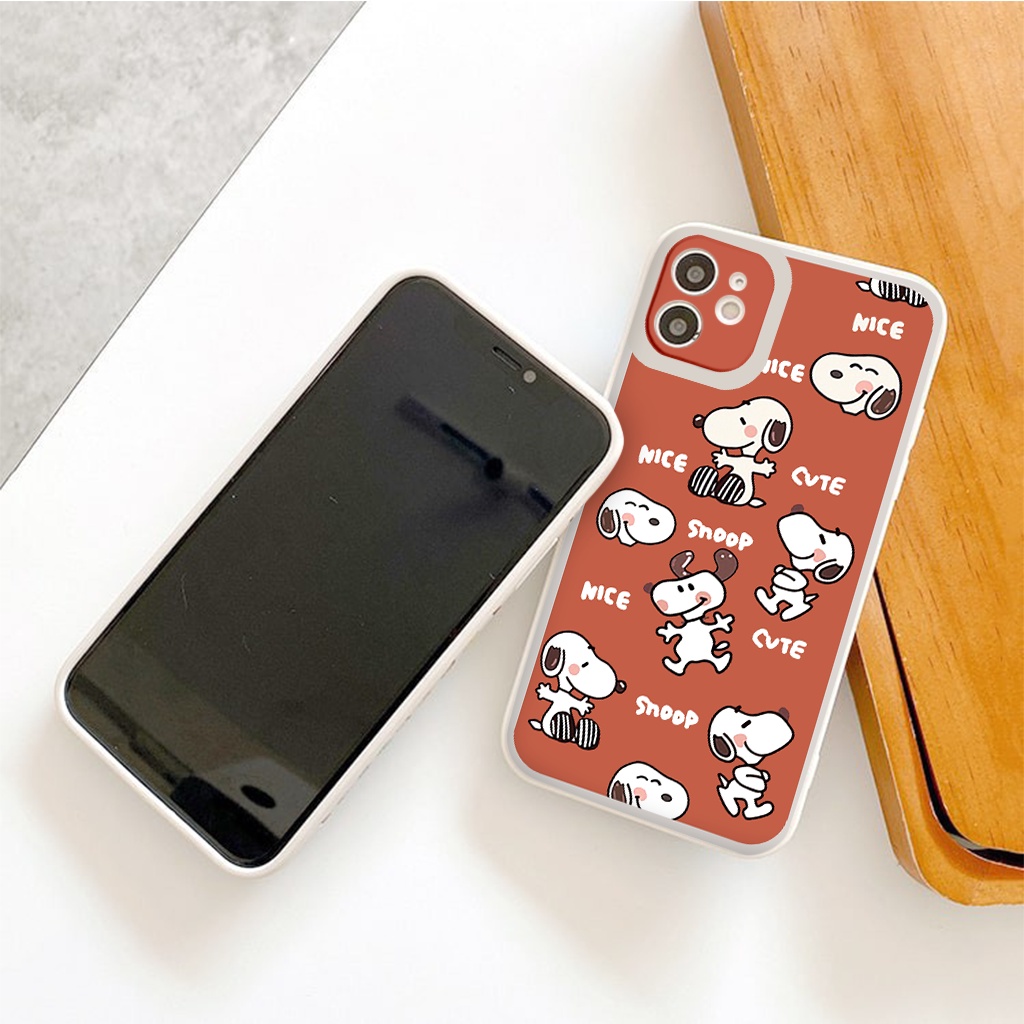 Ốp lưng iphone cạnh vuông lỗ camera snoopy hello ốp iphone 6/6plus/7/7plus/8/8plus/x/xr/xs/11/12/13/pro/max/plus/proma