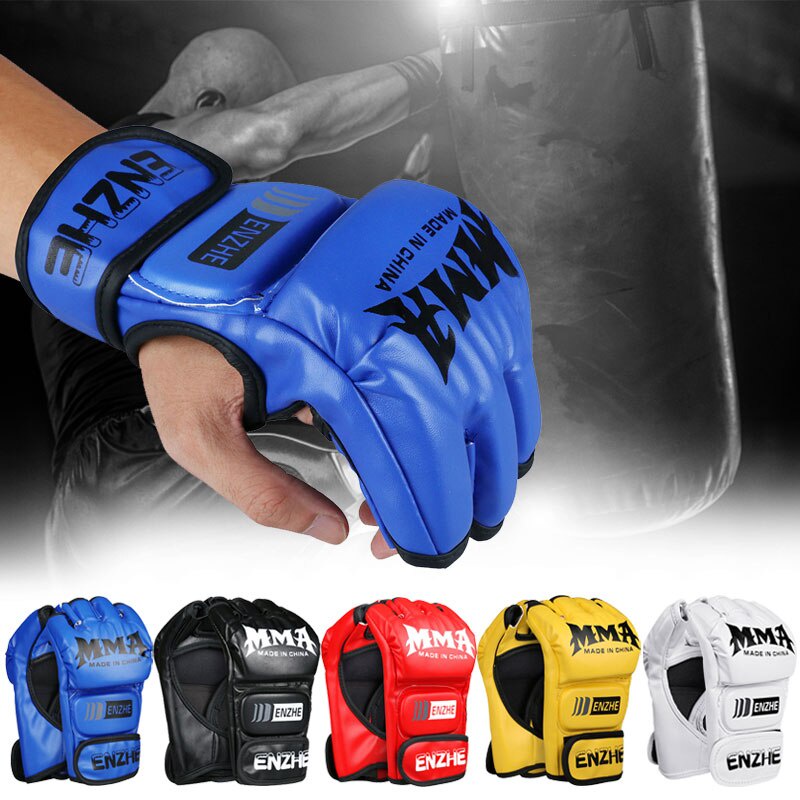 Găng Tay Boxing / Muay Thái Bằng Chất Liệu Da PU Màu Đen / Đỏ