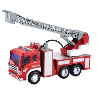 Ô tô cứu hỏa phun được nước đồ chơi trẻ em loại xe có cầu thang rút xe chạy đà có âm thanh và đèn