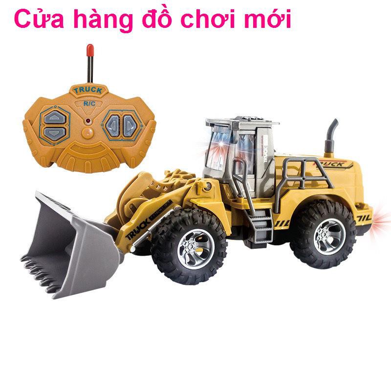 Máy xúc điều khiển từ xa cho trẻ em, xúc, ô tô đồ chơi, cậu bé, ủi, xe kỹ thuật đa chức năng