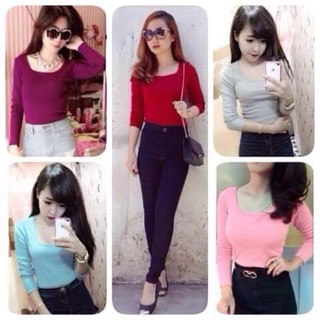 Áo thun dài tay cổ tròn