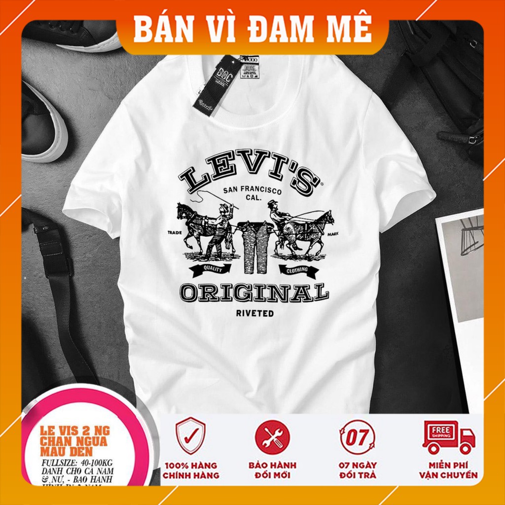 Áo phông trắng ngắn tay LEVIS logo được thiết kế đa dạng chất liệu từ cotton 100%