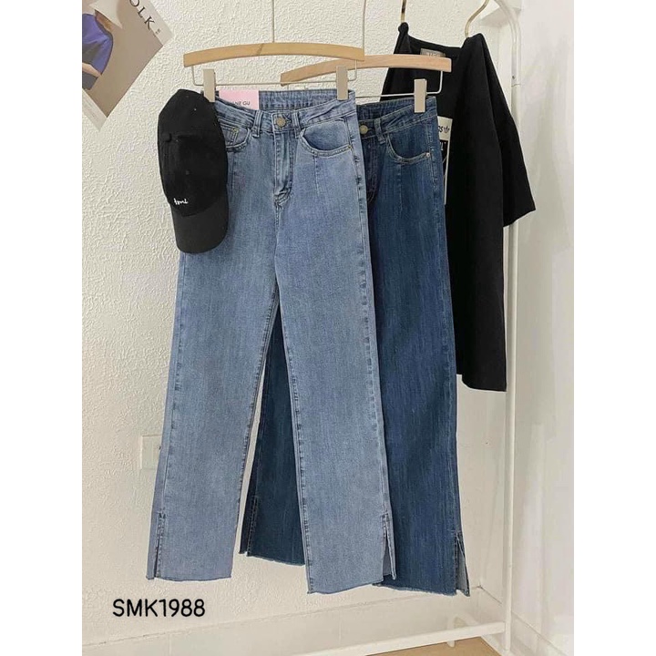 SMK1988-QUẦN JEANS XUÔNG XẺ VẠT