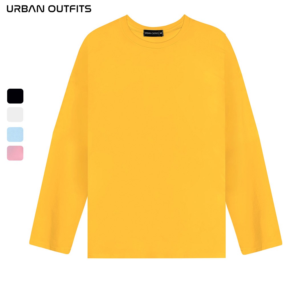 Áo Thun Tay Dài Nam Nữ Form Rộng URBAN OUTFITS Kiểu Trơn TDO01 100 cotton 4 Chiều