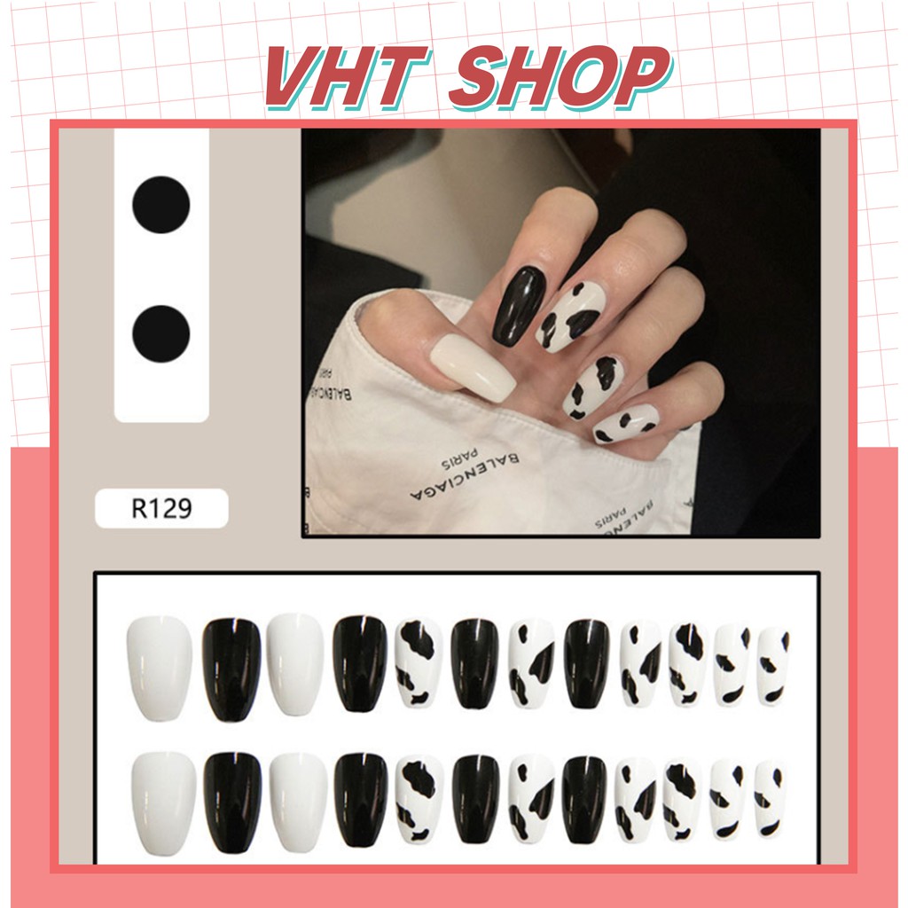 Set 24 móng tay giả họa tiết hoạt hình xinh xắn tặng kèm keo dán DM03 - VHT SHOP