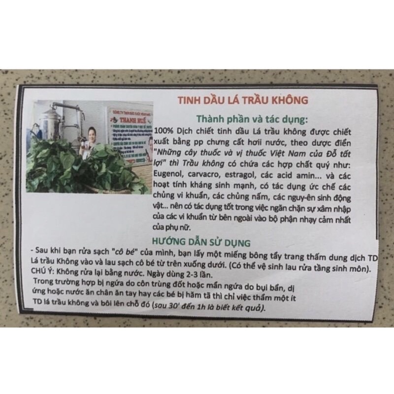 Tinh dầu lá trầu không - nguyên chất 100%