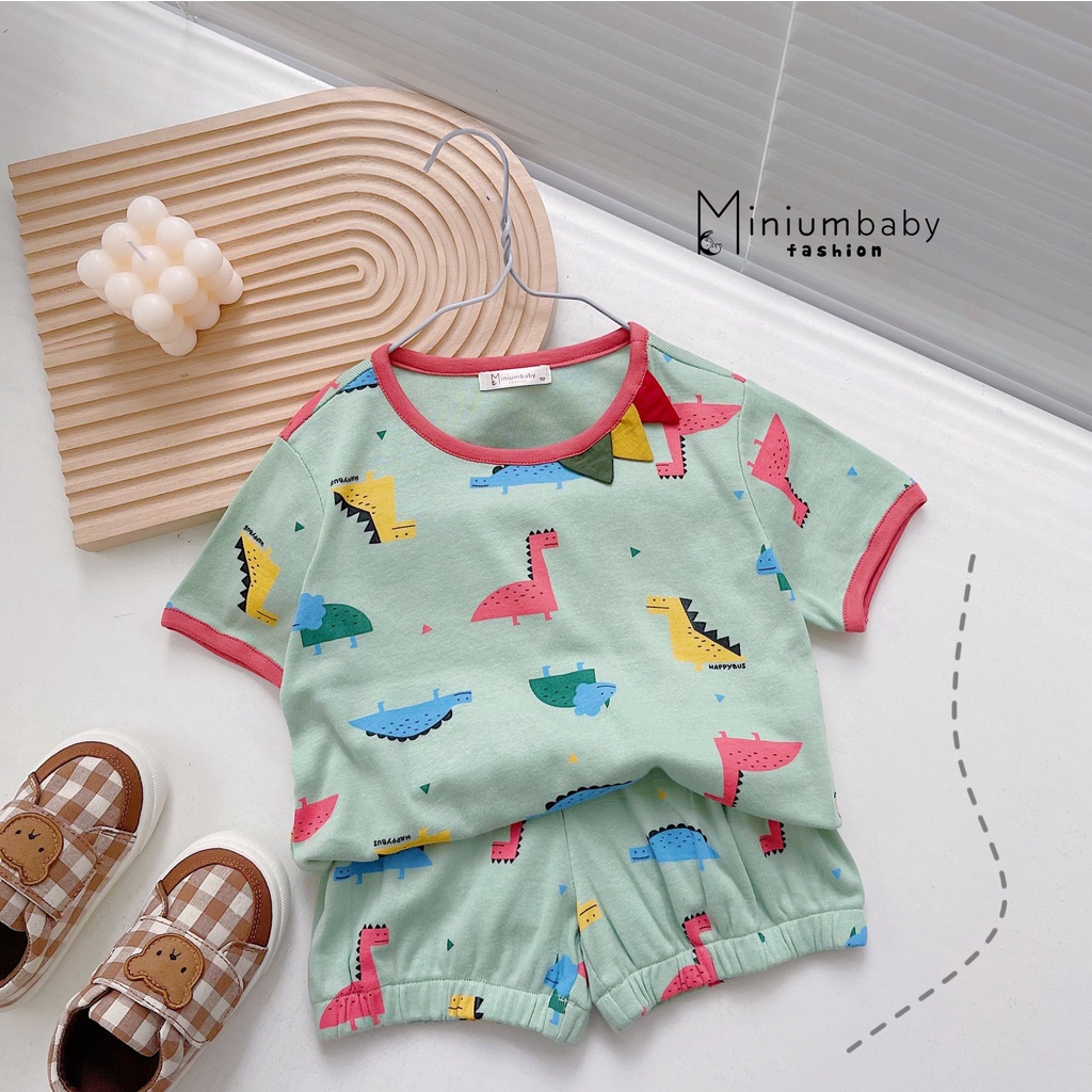 [MINIUMBABY] Đồ Bộ Cộc Tay Kẻ Nắp Túi Cho Bé Trai Hàng thiết kế cao cấp