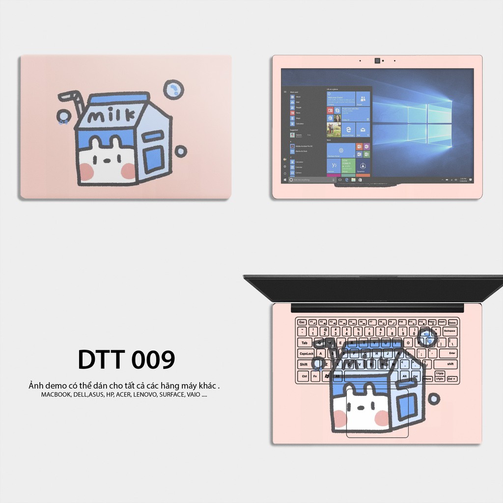 Bộ skin dán laptop mẫu Milk / Có mẫu decal dán cho tất cả các hãng máy tính