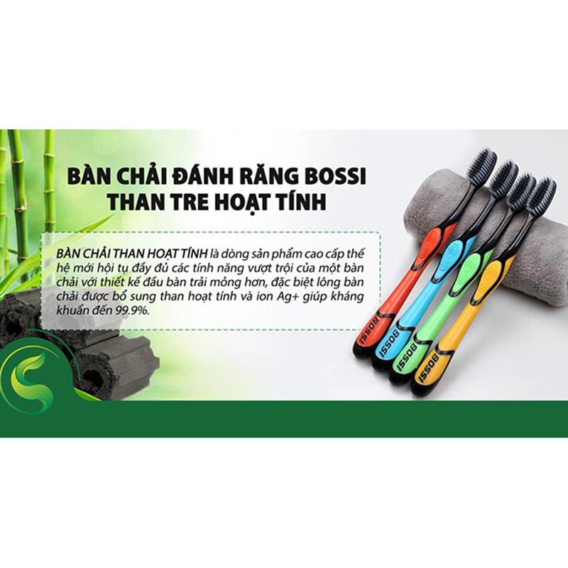 [Giá sỉ] Bàn chải đánh răng Bossi - Than hoạt tính