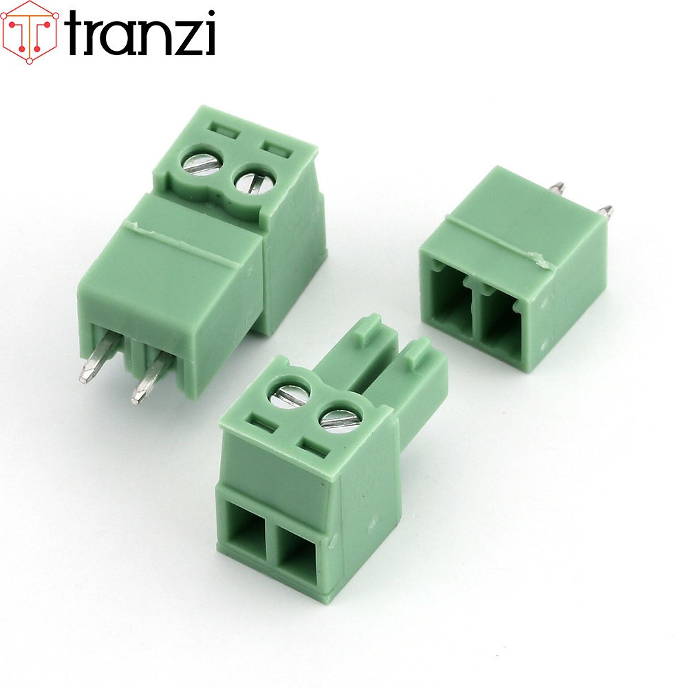 Cầu đấu 3.81mm 15EDG3.81 2P bộ đực cái chân cắm thẳng xanh - túi 10 bộ đực cái